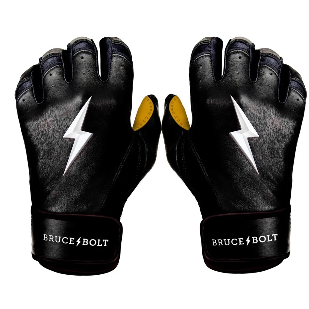 BRUCE BOLT Short Cuff Batting Gloves - Color Black - Size L